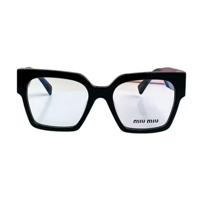 Miu Miu square frame glasses black gold/yellow leopard/transparent color Size 51-20-135