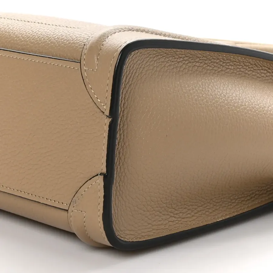 Celine Nano Luggage Bag Dune Drummed Calfskin Leather