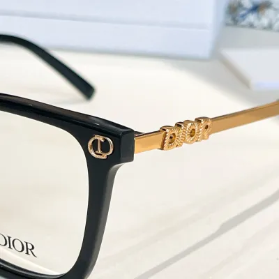 DIOR square frame glasses black silver/black gold/white silver color Size 52口22-145