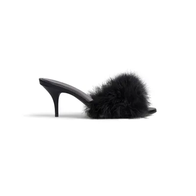 BALENCIAGA 70MM sandals Black feather slippers