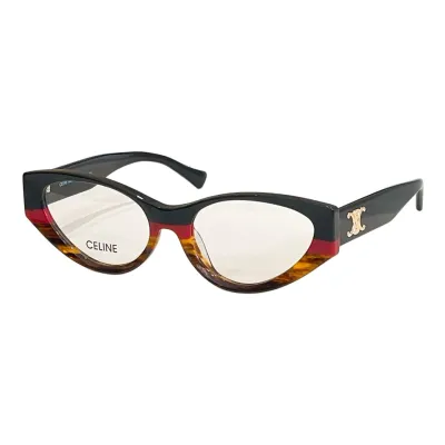 Celine Cat Eye glasses leopard/leopard pink/black red grey/black red yellow/black color transparent lens Size 54口20-145