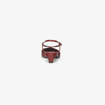 FENDI Red eel skin low - heeled slingers