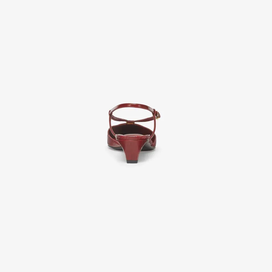 FENDI Red eel skin low - heeled slingers