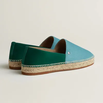 HERMES Joven Green and Blue Espadrilles