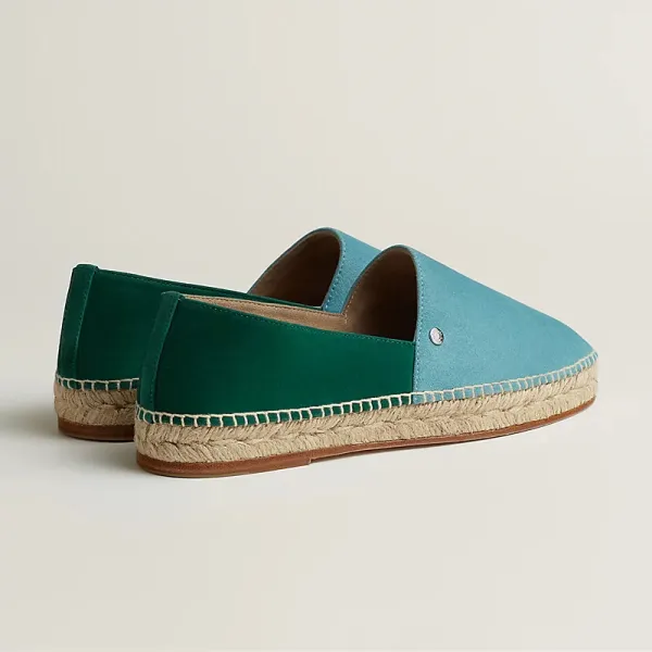 HERMES Joven Green and Blue Espadrilles - Image 4