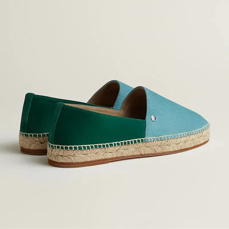 HERMES Joven Green and Blue Espadrilles