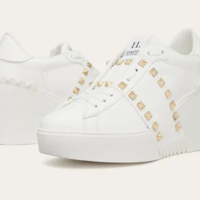 VALENTINO Calf leather sneakers (8.5 cm high heel)
