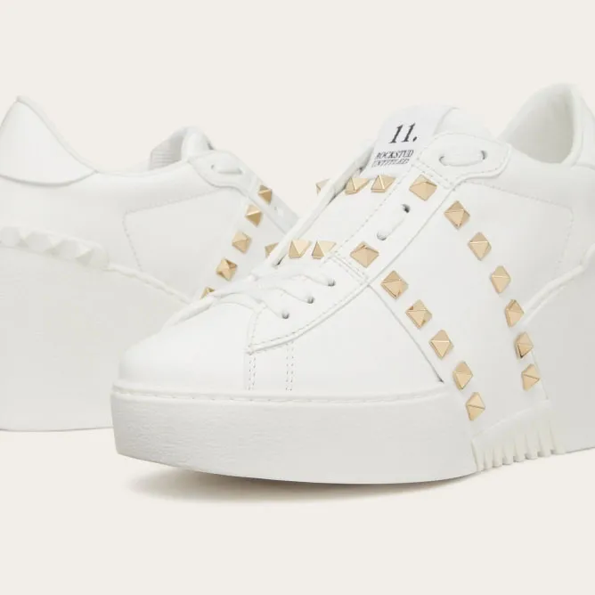 VALENTINO Calf leather sneakers (8.5 cm high heel)