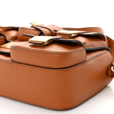 Fendi Small Baguette Brandy Shiny Nappa Leather Gold Hardware