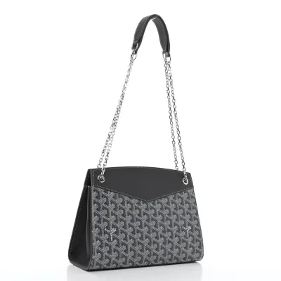 Goyard Rouette Structure PM Grey Goyardine Canvas Silver Hardware