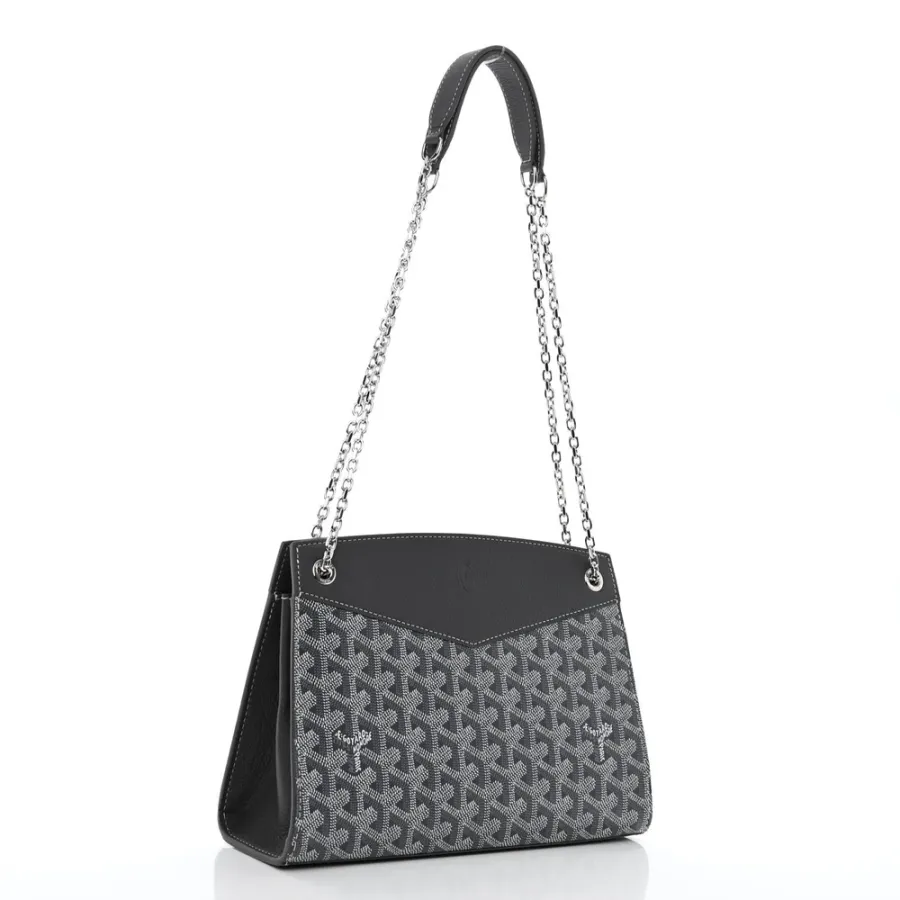 Goyard Rouette Structure PM Grey Goyardine Canvas Silver Hardware