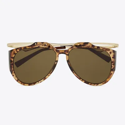 Saint Laurent aviator glasses leopard/ivory/black/brown color Size 55口16-135
