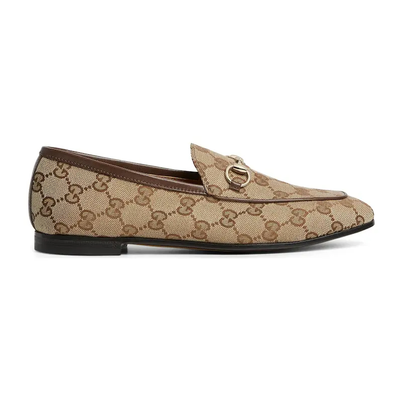 Gucci mocassins de impressão marrom.