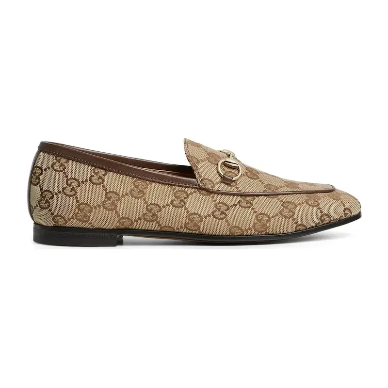 Gucci brown print print loafers