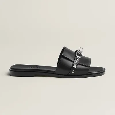 HERMES Giulia Black Slippers