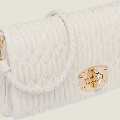 Miu Miu Quilted Lambskin Leather white Evening Bags