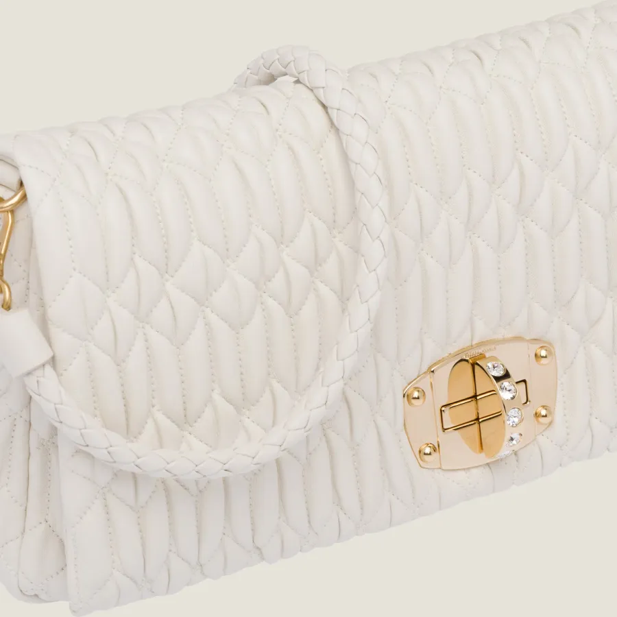 Miu Miu Quilted Lambskin Leather white Evening Bags