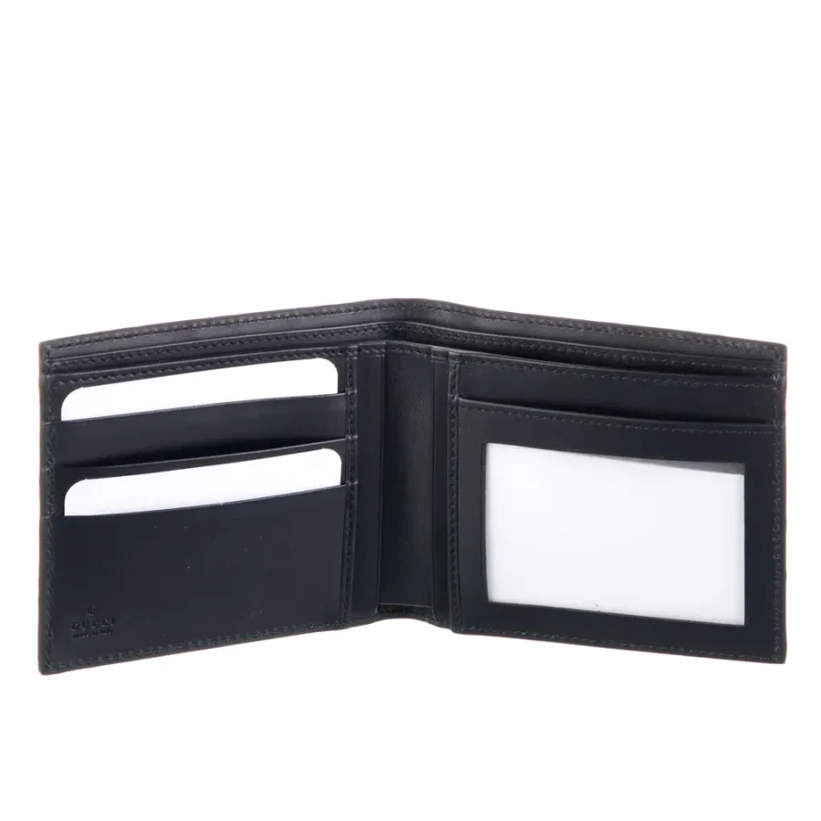 Gucci Medium Bifold Wallet Blue Web Accent Calfskin Leather