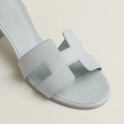 HERMES Oasis Slippers High-heeled slippers Blue High Heels Sandal