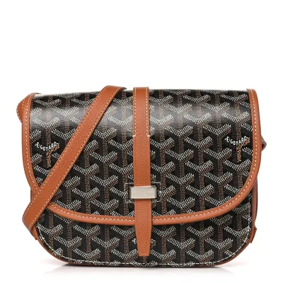 Goyard Belvedere II PM Messenger Bag Black/Gold Goyardine Canvas Silver Hardware