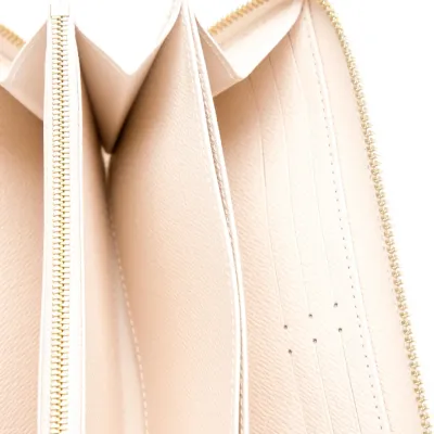 Louis Vuitton Medium By The Pool Zippy Wallet Grey and Orange Monogram Canvas Gold Hardware