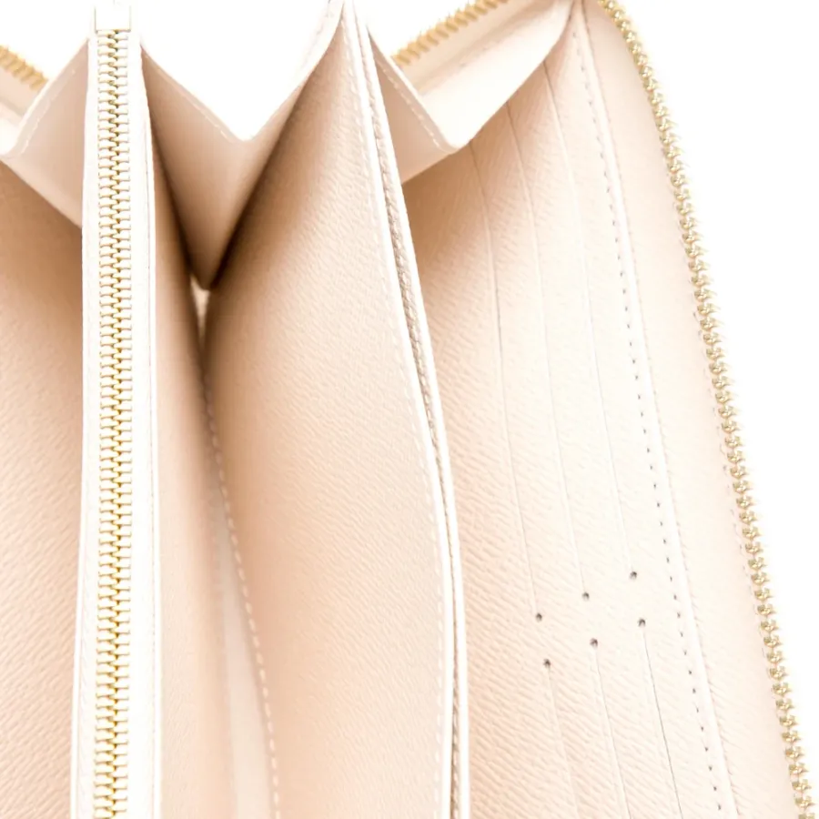 Louis Vuitton Medium By The Pool Zippy Wallet Grey and Orange Monogram Canvas Gold Hardware