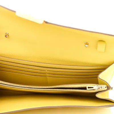 Hermès Constance Wallet To Go Lime Evercolor Leather Gold Hardware