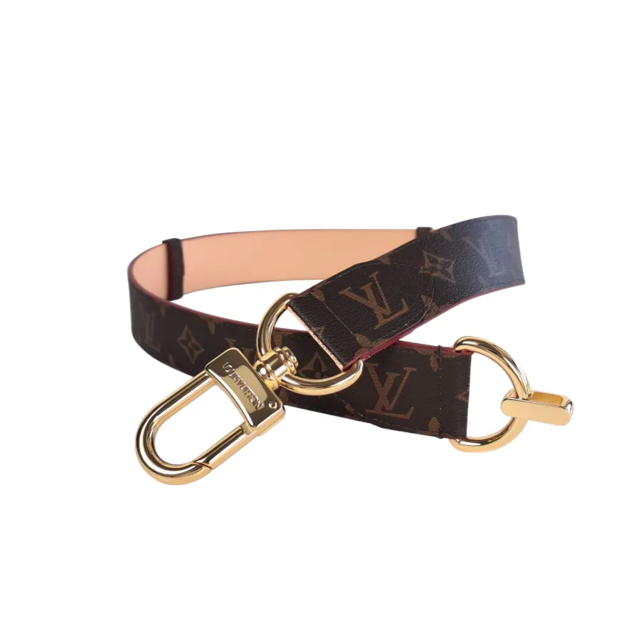 Louis Vuitton Women's Oversized Hook Reversible Belt In Black/Tan Calfskin And Monogram Canvas With Gold Hardware 40mm