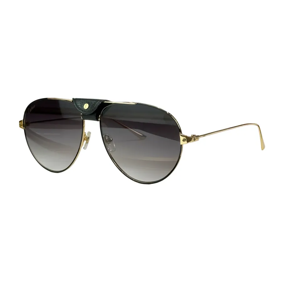 Cartier Pilot glasses black brown/gold silver/black gold color Size 59口16-135