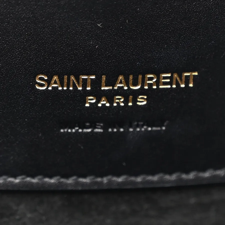 Saint Laurent Medium Le 37 Bucket Bag Black Shiny Calfskin Leather Gold Hardware