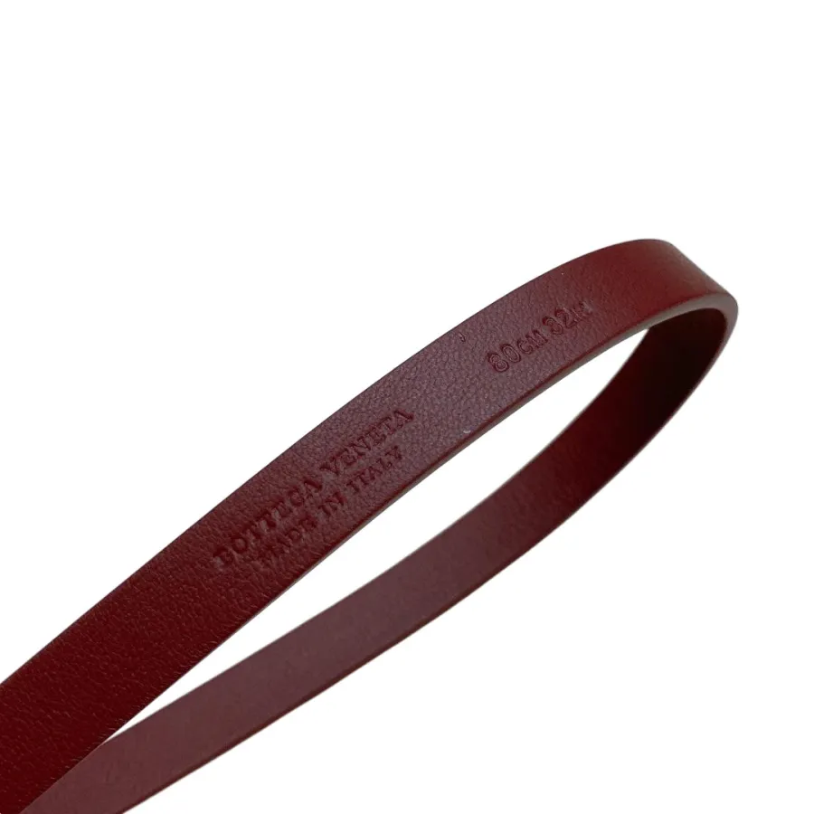 Bottega Veneta Women's Chain Link Belt In Red Calfskin With Gold/Silver Hardware 12mm