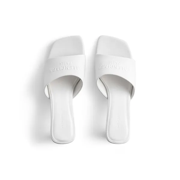 BALENCIAGA White square toe chunky heel 60 mm sandals High Heels Slippers - Image 3