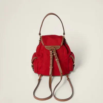 Miu Miu Red Canvas and Leather Backpacks