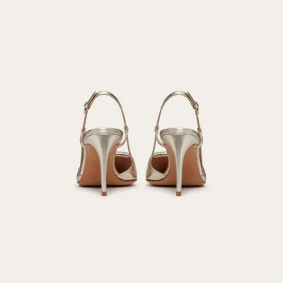VALENTINO Laminated sheepskin strappy Heels (8cm)