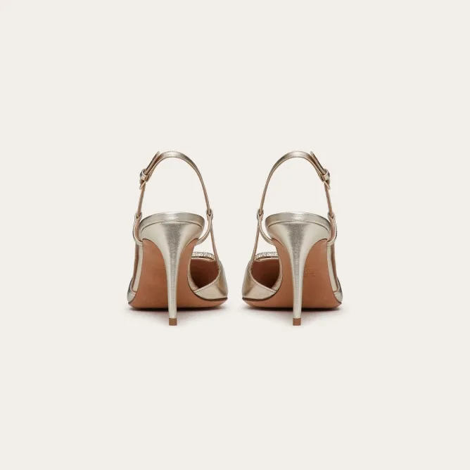 VALENTINO Laminated sheepskin strappy Heels (8cm)