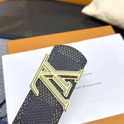 Louis Vuitton Men's Dimension Reversible Belt In Brown/Black Calfskin With Gold/Silver Hardware 40mm