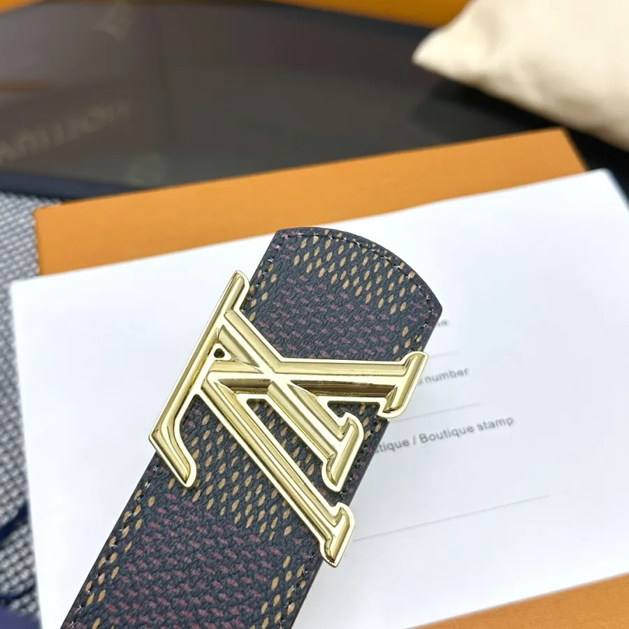 Louis Vuitton Men's Dimension Reversible Belt In Brown/Black Calfskin With Gold/Silver Hardware 40mm