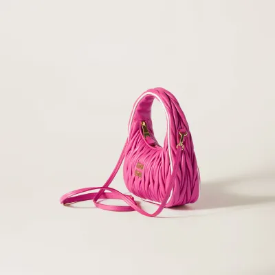 Miu Miu Wander Matelassé Nappa Quilted Lambskin Leather handbag Red Purple Crossbody Bags