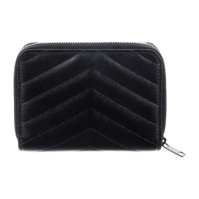 Saint Laurent Small Compact Wallet Black Calfskin Leather