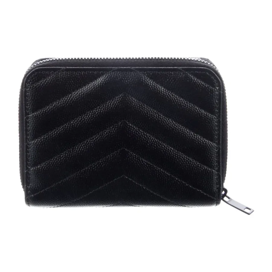 Saint Laurent Small Compact Wallet Black Calfskin Leather