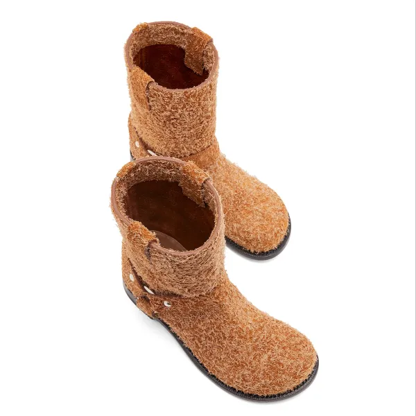 LOEWE Brown frosted suede Campo boots - Image 2