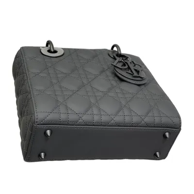 Dior Small My ABCDior Lady Dior Black Ultramatte Cannage Calfskin Leather Matte Black Hardware