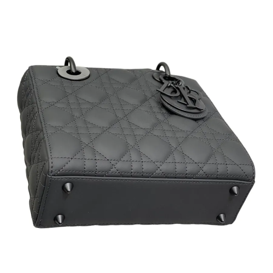 Dior Small My ABCDior Lady Dior Black Ultramatte Cannage Calfskin Leather Matte Black Hardware
