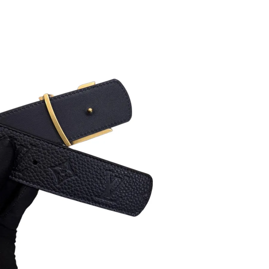 Louis Vuitton Men's Dimension Reversible Belt In Black Calfskin With Gold/Silver/Black Hardware 40mm