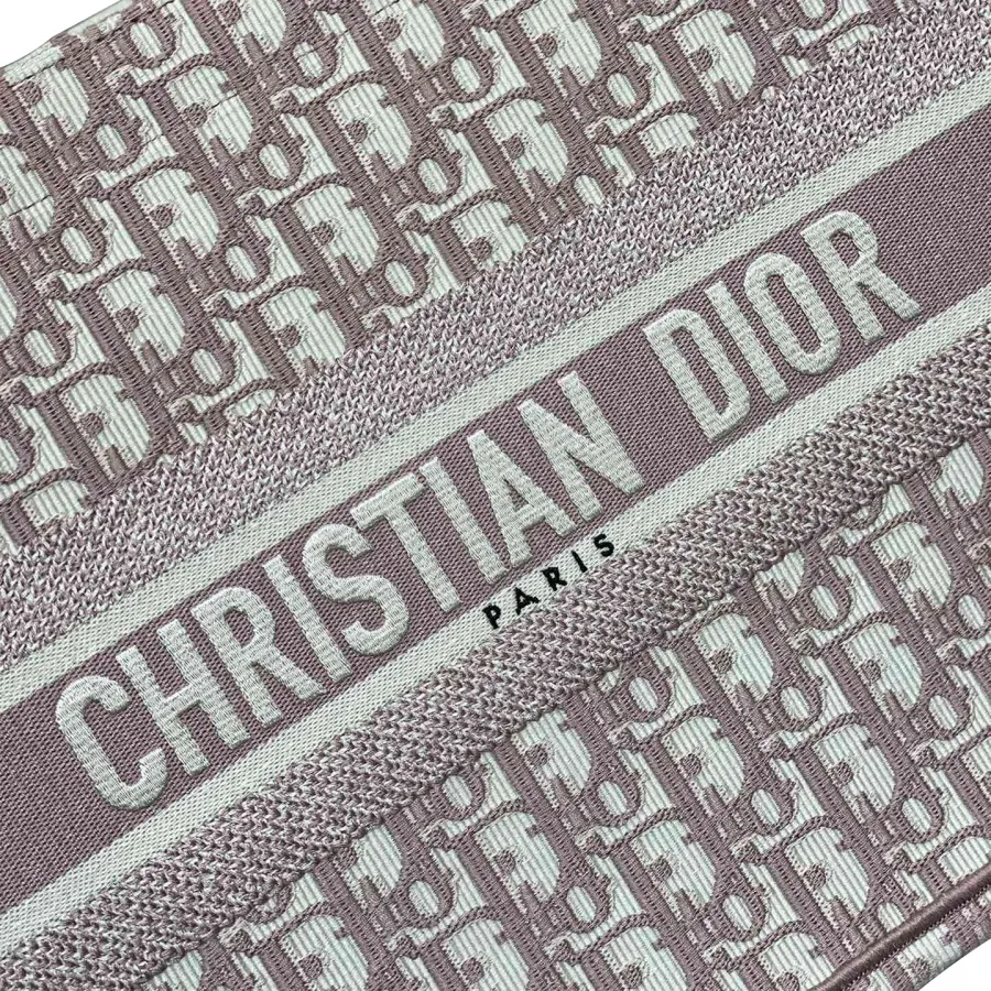 Dior Medium Dior Book Tote In Pink Dior Oblique Embroidered Canvas