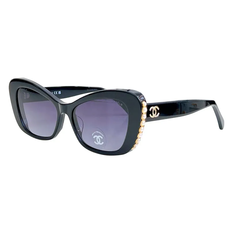 CHANEL glasses black gold color size 56口16-140