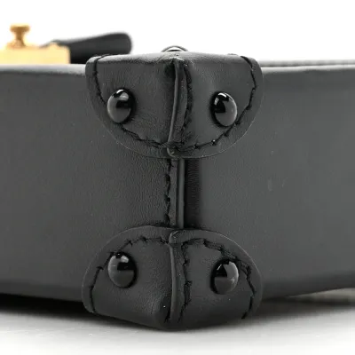 Louis Vuitton Pochette Trunk Verticale Black Monogram Canvas Brass Hardware