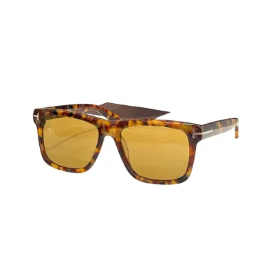 Tom Ford square frame glasses leopard blue/grey/leopard mustard/black/leopard cyan/black tawny/black brown/black orange color Size 58口17-145