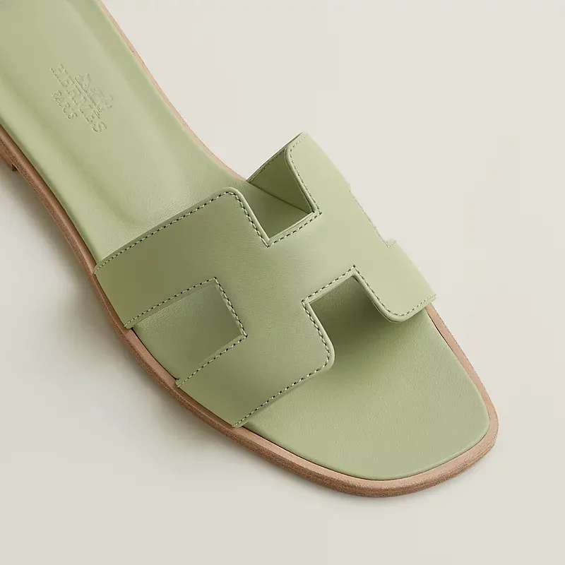 HERMES Oran Green Slippers