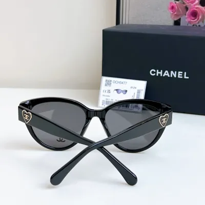 CHANEL glasses black gold color size 55口16-140